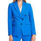 Blazer feminino Vince Camuto de crepe parisiense com frente assimétrica, azul, tamanho 6