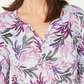 Blusa feminina Karen Scott estampada com decote dividido, roxa, tamanho grande