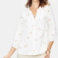Blusa plissada feminina NYDJ azul tamanho X-Large
