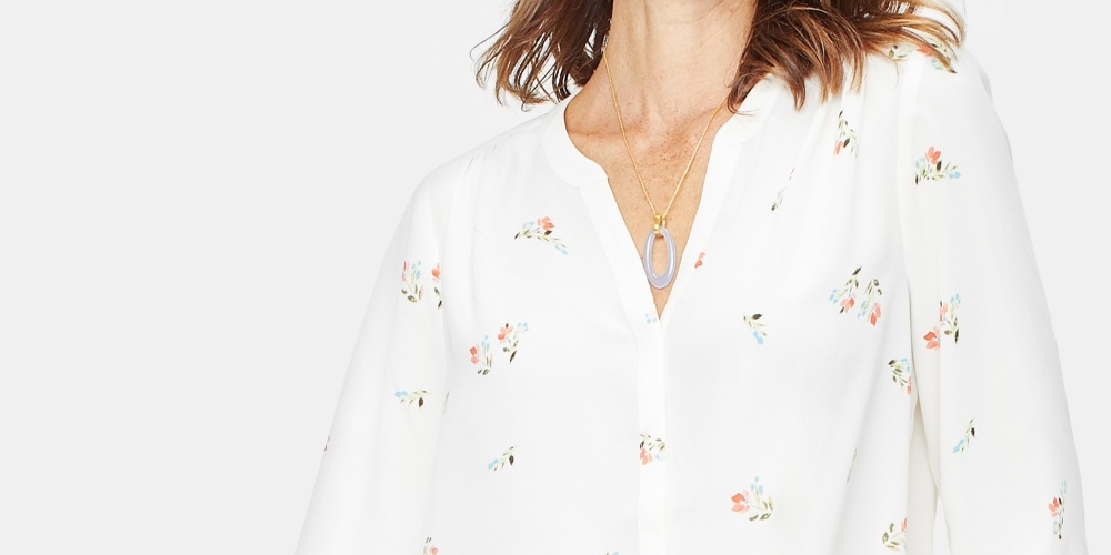 Blusa plissada feminina NYDJ azul tamanho X-Large