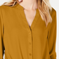 Blusa feminina com botões frontais e torcidos INC International Concepts, amarela, tamanho PXL