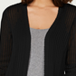 Suéter feminino Charter Club Vertical Stitch Completer, preto, tamanho X-S