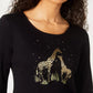 Karen Scott Top Girafa Feminino Preto Tamanho Pequeno Médio