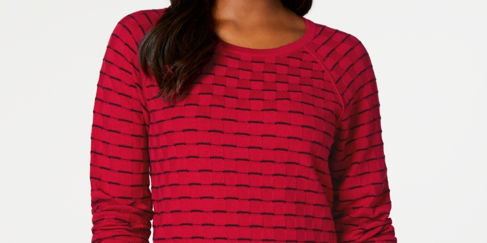 Suéter texturizado feminino Karen Scott, preto, tamanho X-S