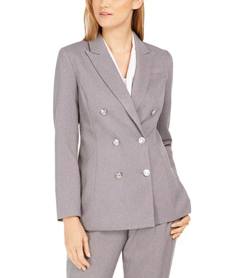 Calvin Klein Blazer texturizado trespassado feminino cinza tamanho 4