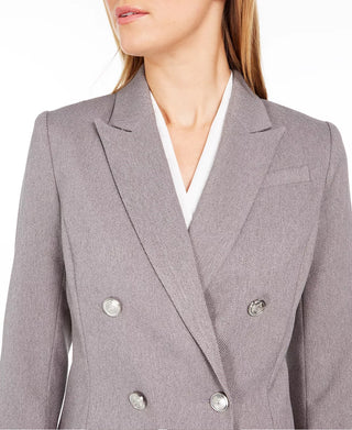 Calvin Klein Blazer texturizado trespassado feminino cinza tamanho 4