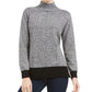 Karen Scott Suéter feminino Erin Cotton Colorblock com gola alta, branco, tamanho XS
