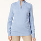 Karen Scott Suéter Feminino de Malha Marled com Zíper em Um Quarto Azul Tamanho X P