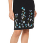 Vestido feminino estampado com decote dividido Karen Scott, preto, tamanho pequeno