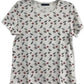 Camiseta feminina Karen Scott com decote redondo, branca, tamanho médio