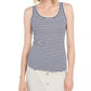 Regata feminina Charter Club Supima Cotton Knit-Stripe, bege, tamanho médio