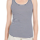 Regata feminina Charter Club Supima Cotton Knit-Stripe, bege, tamanho médio
