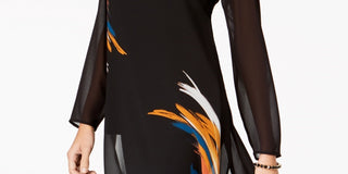 Túnica Alfani Feminina Petite de Chiffon com Estampa Colocada, Branca, Tamanho Petite S