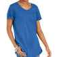 Camiseta feminina de algodão com mangas abotoadas Style &amp; Co, azul-marinho, tamanho X-S
