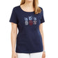 Blusa feminina Karen Scott Cotton com detalhe de abacaxi, azul, tamanho X-S