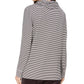 Charter Club Blusa listrada feminina com decote canoa, preta, tamanho X-S