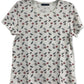 Camiseta feminina Karen Scott com decote redondo, branca, tamanho grande