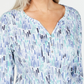 Karen Scott Blusa Henley Feminina Pequena com Estampa Aquarela Azul Escuro Tamanho PXL