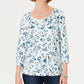 Blusa estampada Audra Oasis feminina Karen Scott, azul, tamanho PXL