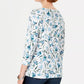Blusa estampada Audra Oasis feminina Karen Scott, azul, tamanho PXL