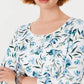 Blusa estampada Audra Oasis feminina Karen Scott, azul, tamanho PXL