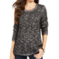 Suéter feminino com cílios mesclados Style &amp; Co, preto, tamanho PL