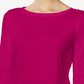 Charter Club Blusa feminina de algodão Pima com decote canoa e botões nos ombros, rosa escuro, tamanho X-S