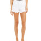 Shorts jeans feminino de cintura alta com bainha desfiada da INC International Concepts, branco, tamanho 12