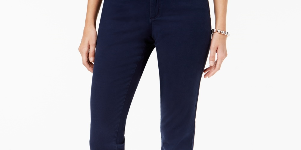 Calça jeans feminina Lexington reta azul tamanho 4 da Charter Club