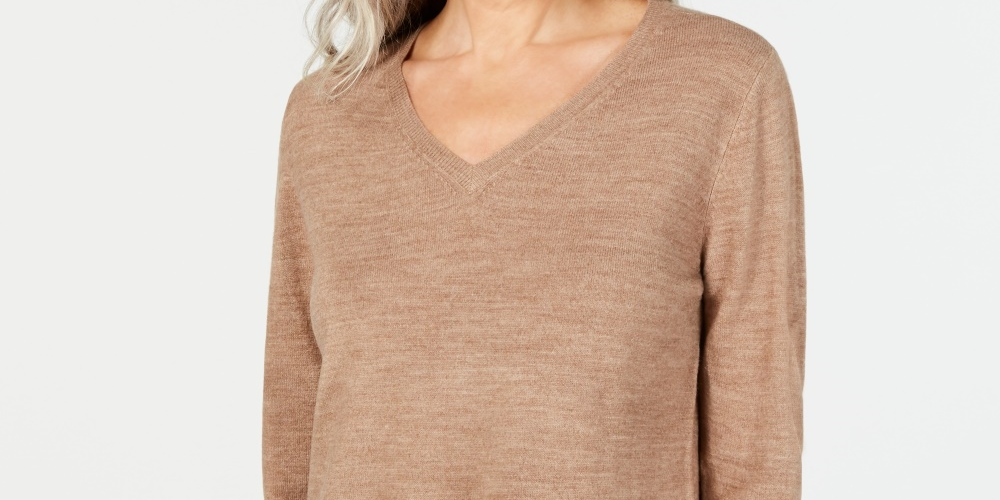 Karen Scott Suéter Feminino Gola V Marrom Tamanho P