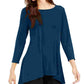 Blusa feminina Alfani lisa, azul, tamanho pequeno e pequeno