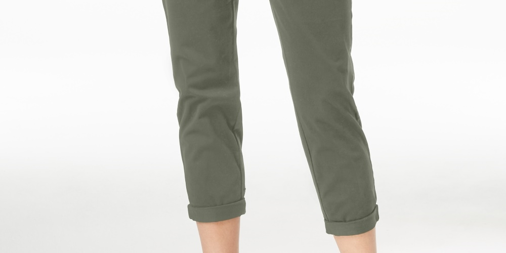 Calça feminina slim Maison Jules, verde, tamanho 16