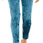Leggings de veludo elástica Thalia Sodi para mulheres, azul, tamanho grande