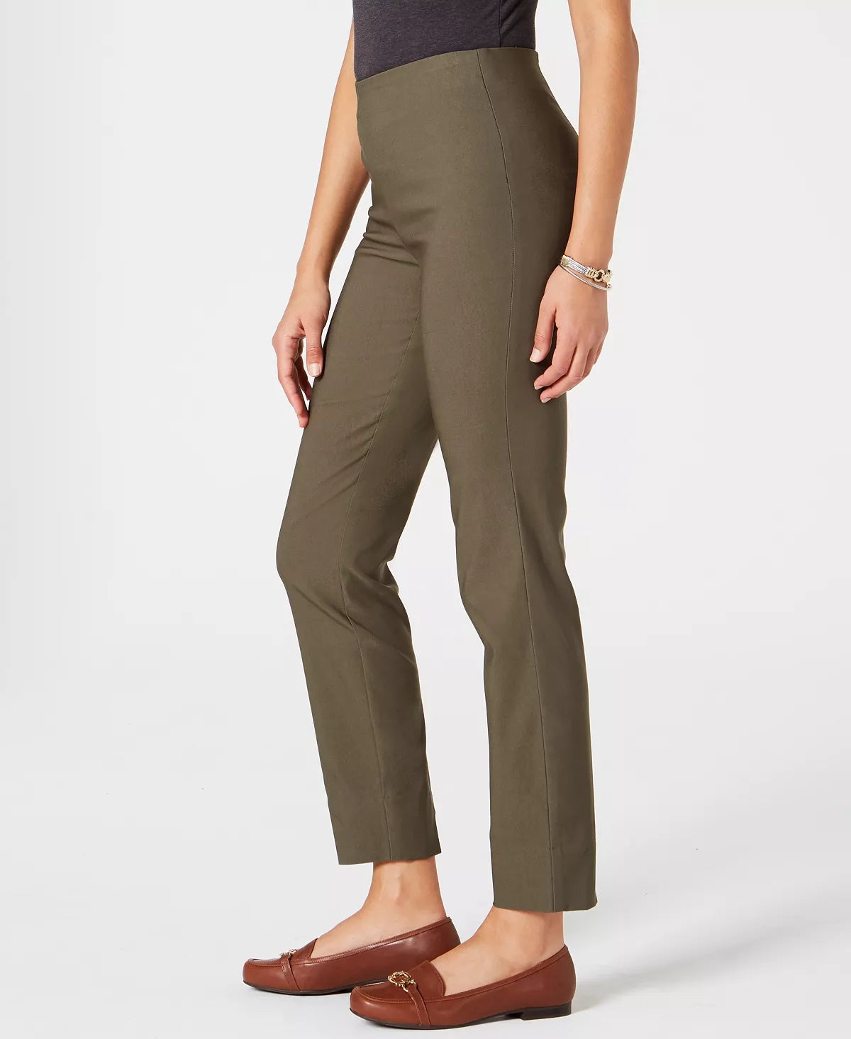 Calça Chelsea Tummy-Control Feminina Charter Club Verde Tamanho 12 Petite