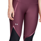 Calça de compressão Under Armour Heatgear Shine Ankle Crop feminina, roxa, tamanho X-S