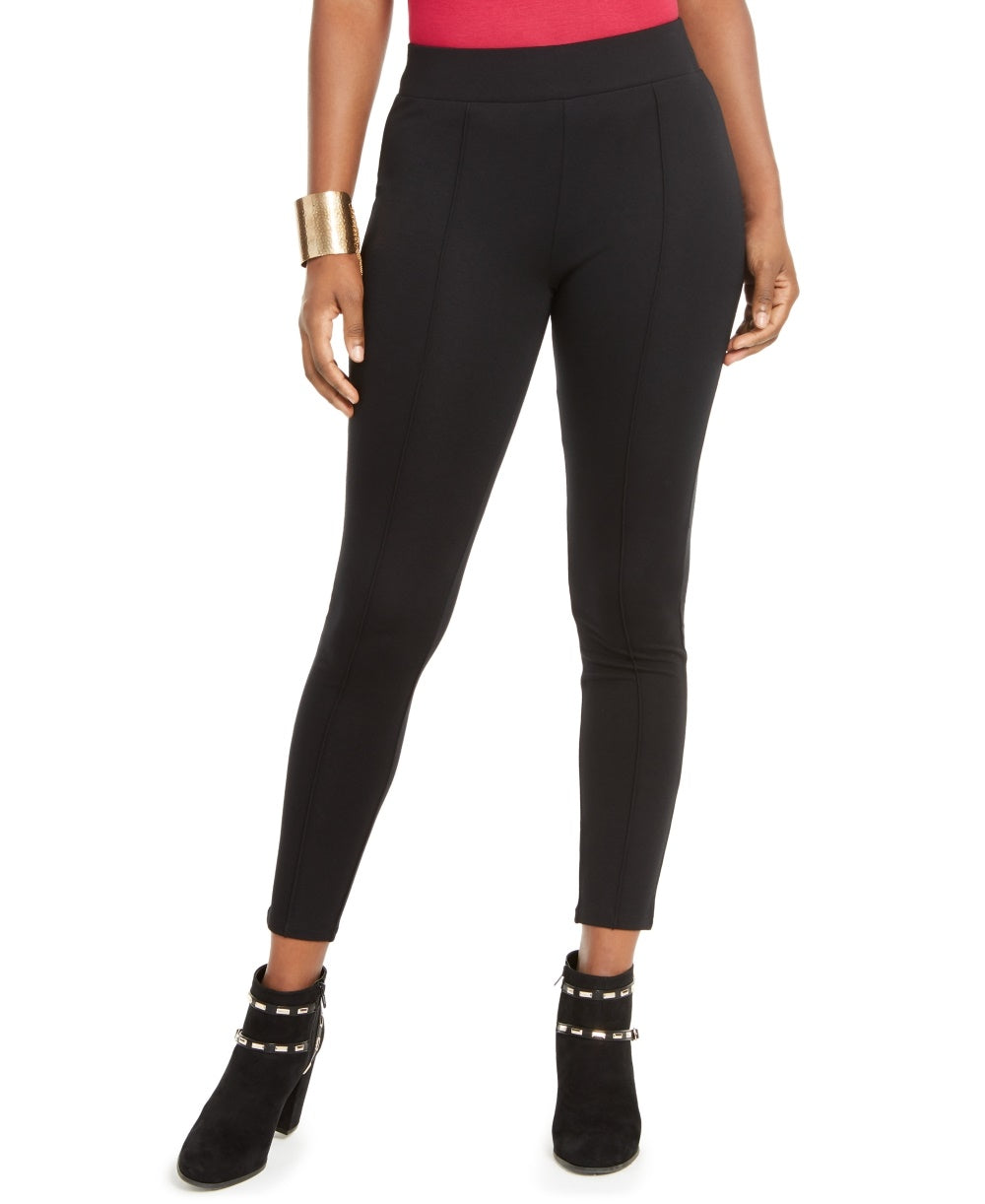 Leggings Thalia Sodi Pintuck SeaFront Feminina Preta Tamanho Médio