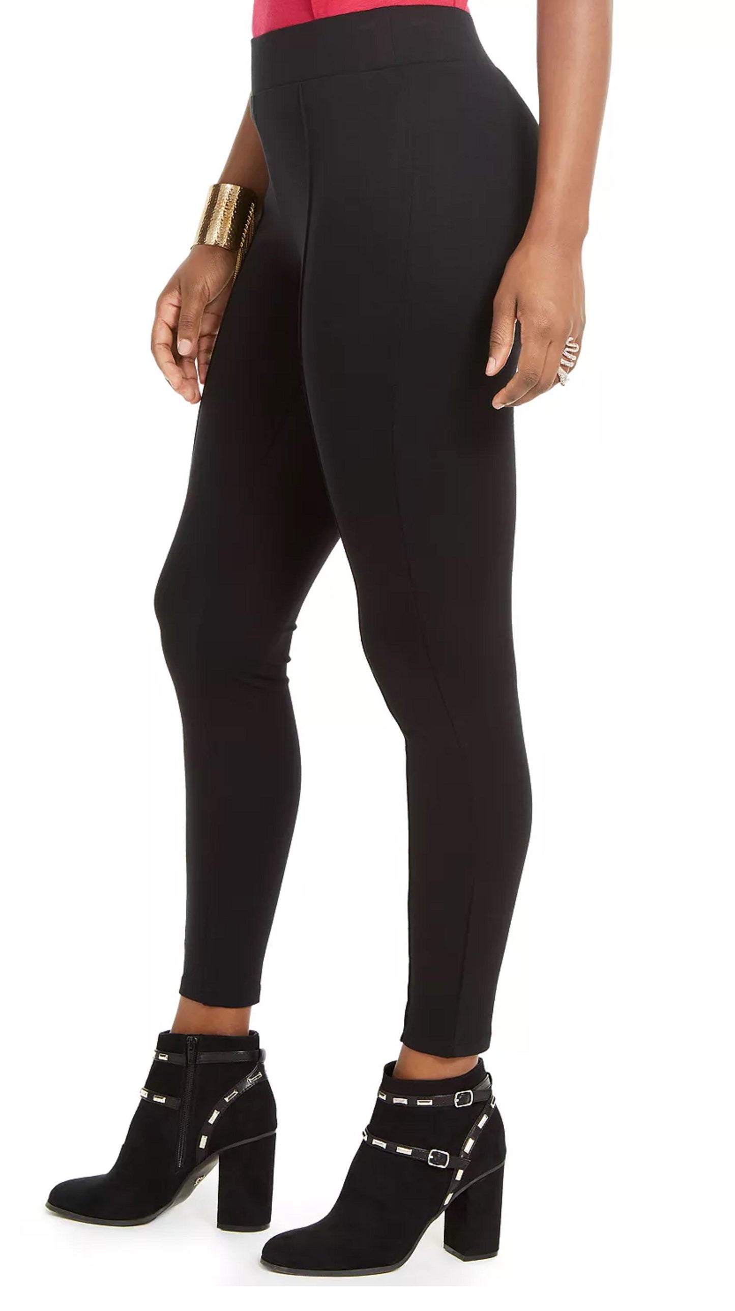 Leggings Thalia Sodi Pintuck SeaFront Feminina Preta Tamanho Médio