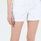 Shorts chino femininos Maison Jules com frente lisa, branco, tamanho 16
