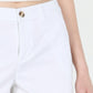 Shorts chino femininos Maison Jules com frente lisa, branco, tamanho 16