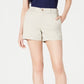 Shorts chino femininos Maison Jules com frente lisa, bege, tamanho 12
