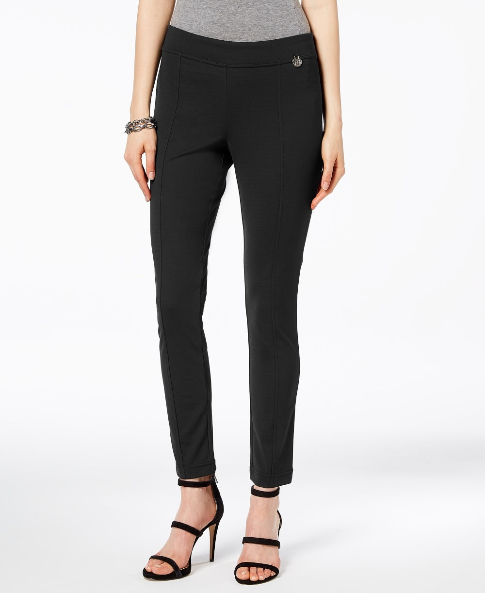 Calça Skinny Ponte Feminina Tommy Hilfiger Pull-On Preta Tamanho Médio