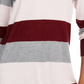 Suéter feminino Maison Jules com estampa de blocos de cores, manga comprida, gola redonda, vinho, tamanho XX-G