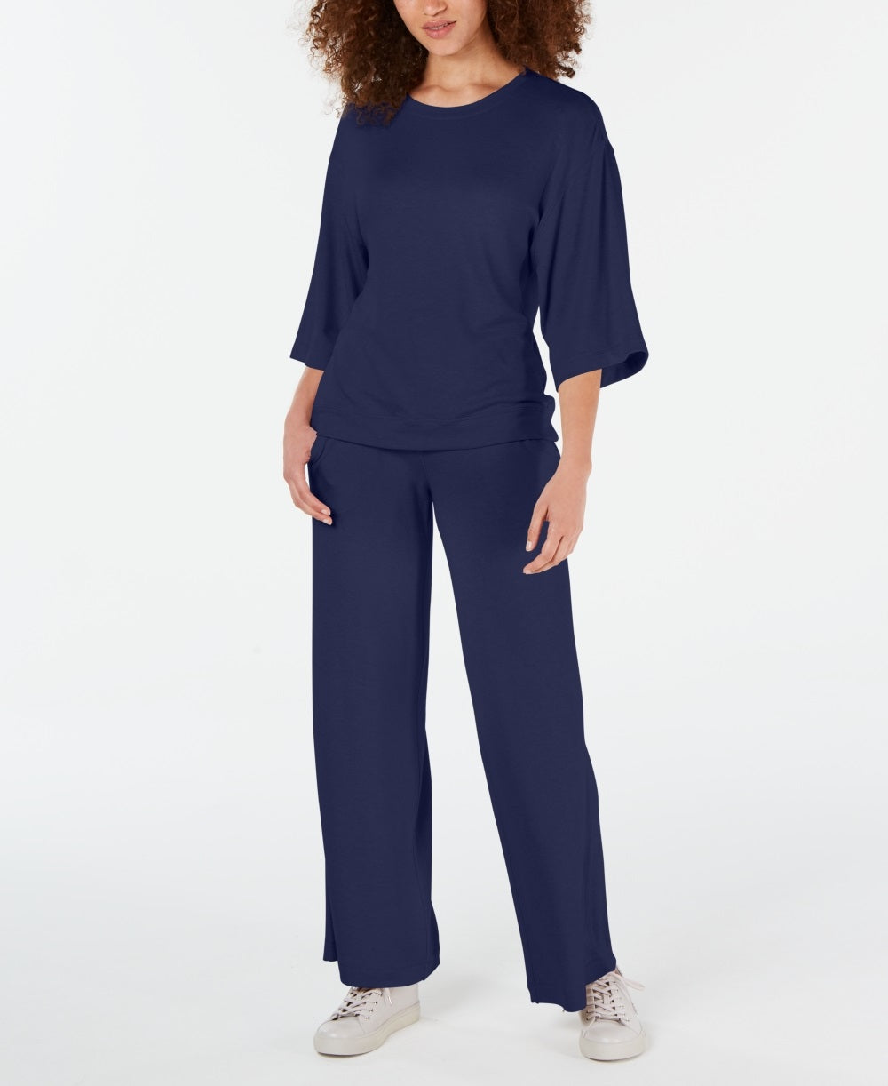 Ideology Top feminino com amarração nas costas, azul, tamanho extragrande