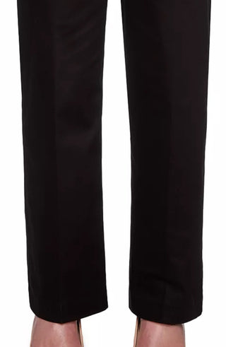 Calça feminina Alfred Dunner de cetim, preta, tamanho 10P