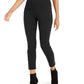 Calça cropped feminina Thalia Sodi com bainha de botão, preta, tamanho médio