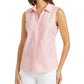 Camisa feminina sem mangas Charter Club Cotton Piquet Rosa Tamanho 6