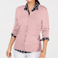 Cardigan feminino de manga comprida com botões frontais, rosa, tamanho extrapequeno, Charter Club