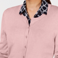 Cardigan feminino de manga comprida com botões frontais, rosa, tamanho extrapequeno, Charter Club