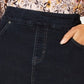 Saia-calça feminina estilo &amp; co, azul, com bainha desfiada, tamanho PS