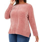 Suéter feminino plus size de chenille estilo &amp; co roxo tamanho 3X